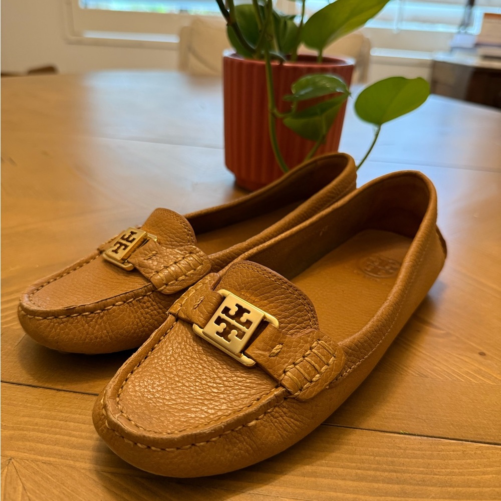 Tory Burch Brown Leather Loafers